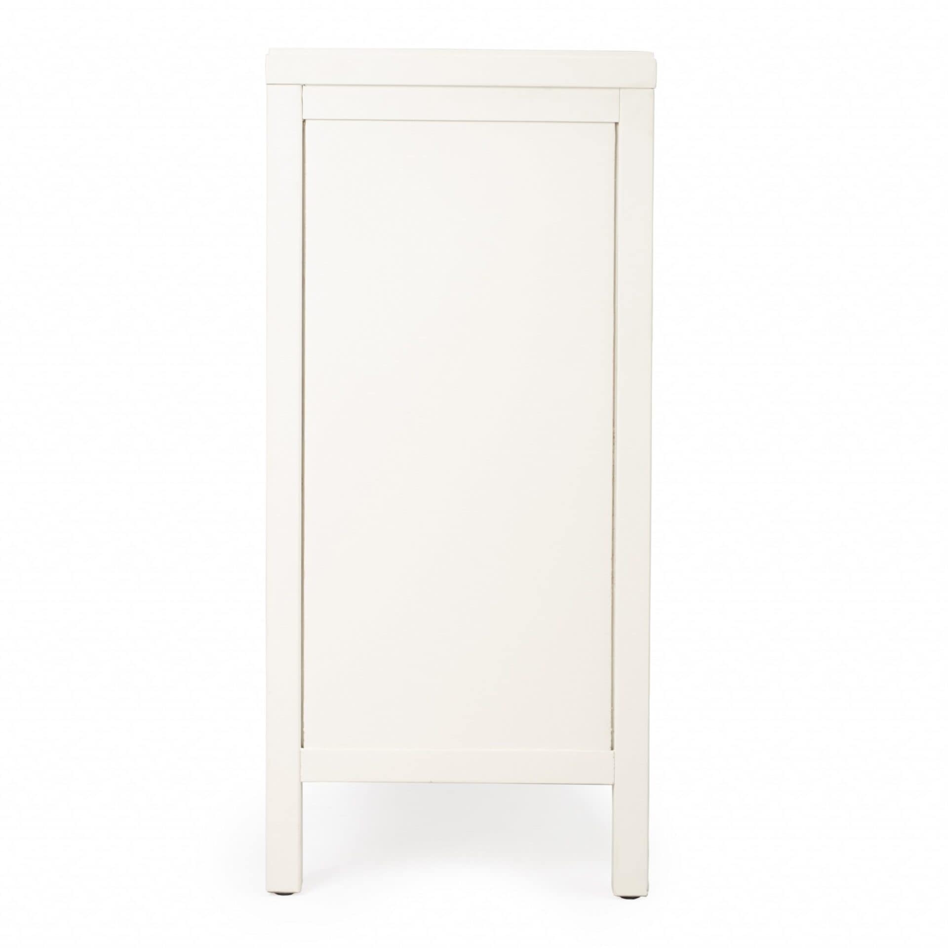 Transitional Style White Solid Wood Sideboard with Two Drawers and Doors 6 Transitional Style White Solid Wood Sideboard with Two Drawers and Doors - Image 6
