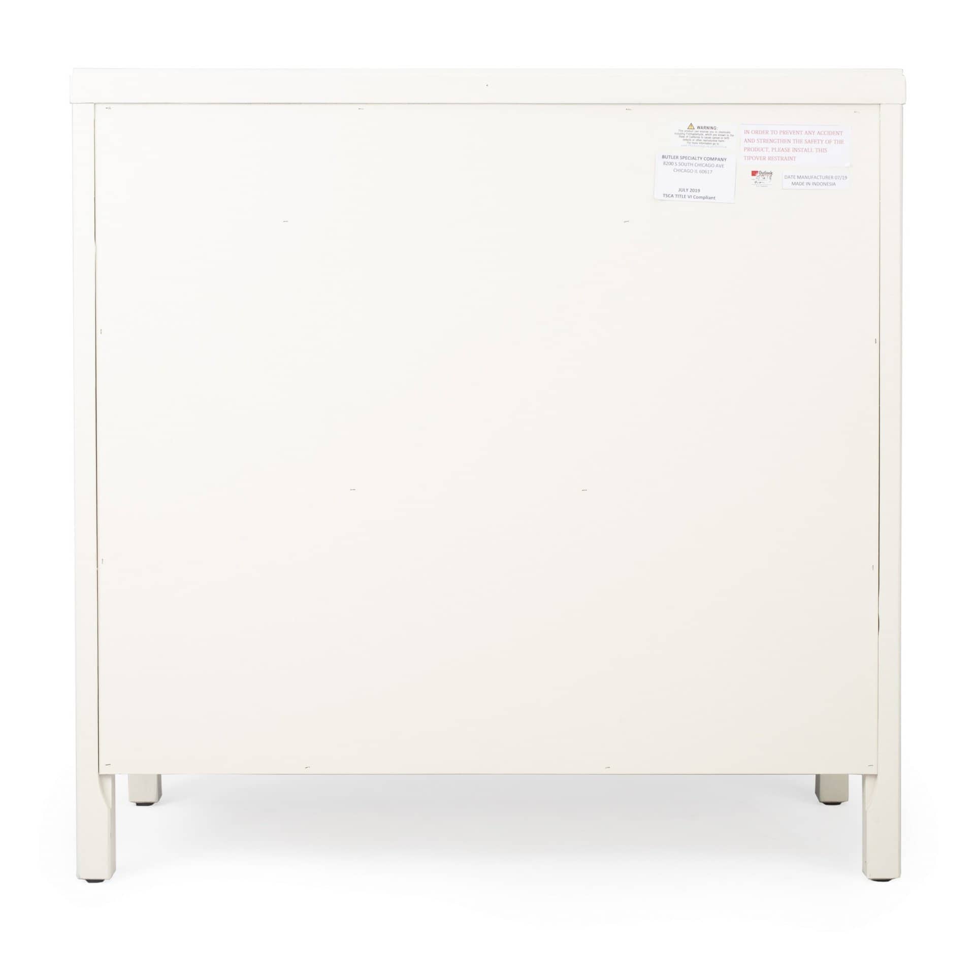 Transitional Style White Solid Wood Sideboard with Two Drawers and Doors 16 Transitional Style White Solid Wood Sideboard with Two Drawers and Doors