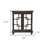 Dark Brown Mirrored Sideboard with Geometric Fretwork Design 17 Dark Brown Mirrored Sideboard with Geometric Fretwork Design
