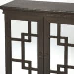 Dark Brown Mirrored Sideboard with Geometric Fretwork Design 15 Dark Brown Mirrored Sideboard with Geometric Fretwork Design
