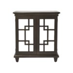 Dark Brown Mirrored Sideboard with Geometric Fretwork Design 10 Dark Brown Mirrored Sideboard with Geometric Fretwork Design