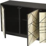 Natural and Black Modern Sideboard with Shelves and Doors 13 Natural and Black Modern Sideboard with Shelves and Doors
