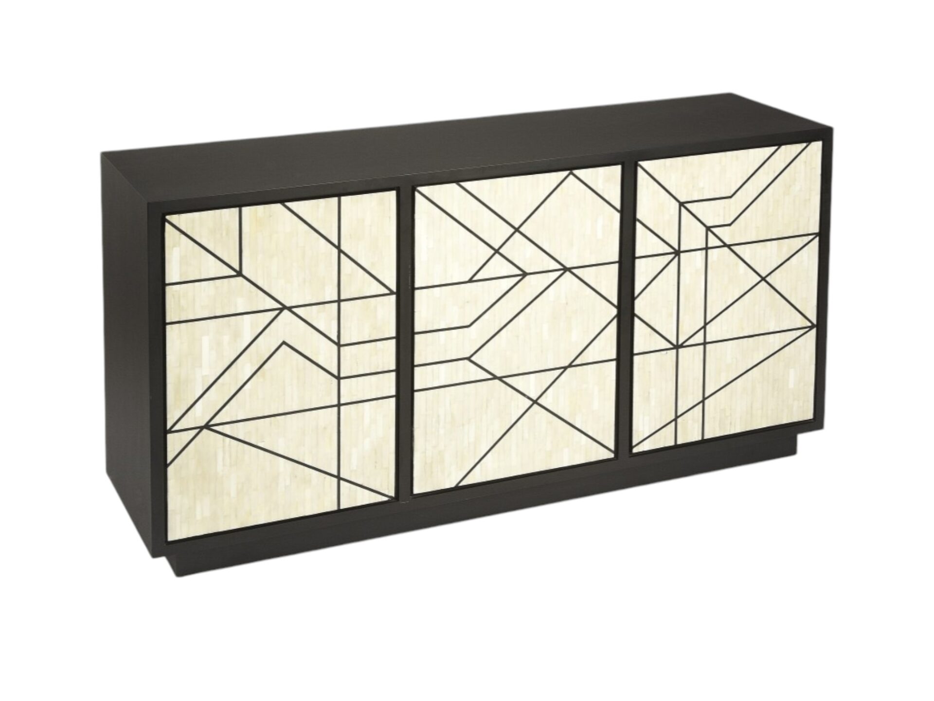 Natural and Black Modern Sideboard with Shelves and Doors 3 Natural and Black Modern Sideboard with Shelves and Doors - Image 3