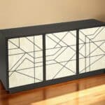 Natural and Black Modern Sideboard with Shelves and Doors 10 Natural and Black Modern Sideboard with Shelves and Doors