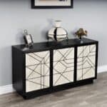 Natural and Black Modern Sideboard with Shelves and Doors 15 Natural and Black Modern Sideboard with Shelves and Doors