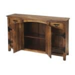 Brown Solid Wood Sideboard with Two Drawers and Four Doors