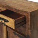 Brown Solid Wood Sideboard with Two Drawers and Four Doors