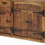 Brown Solid Wood Sideboard with Two Drawers and Four Doors