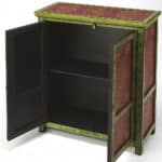 Hand Painted Floral Storage Cabinet with Shelf Meranti Wood 12 Hand Painted Floral Storage Cabinet with Shelf Meranti Wood