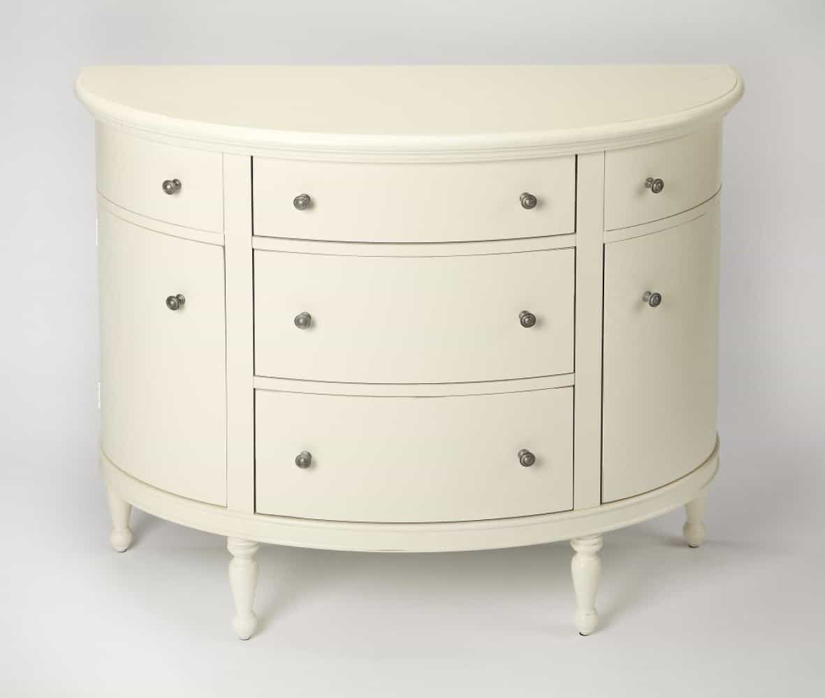 White Solid Wood Sideboard with Five Drawers and Shelves 7 White Solid Wood Sideboard with Five Drawers and Shelves - Image 7