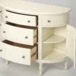 White Solid Wood Sideboard with Five Drawers and Shelves 17 White Solid Wood Sideboard with Five Drawers and Shelves