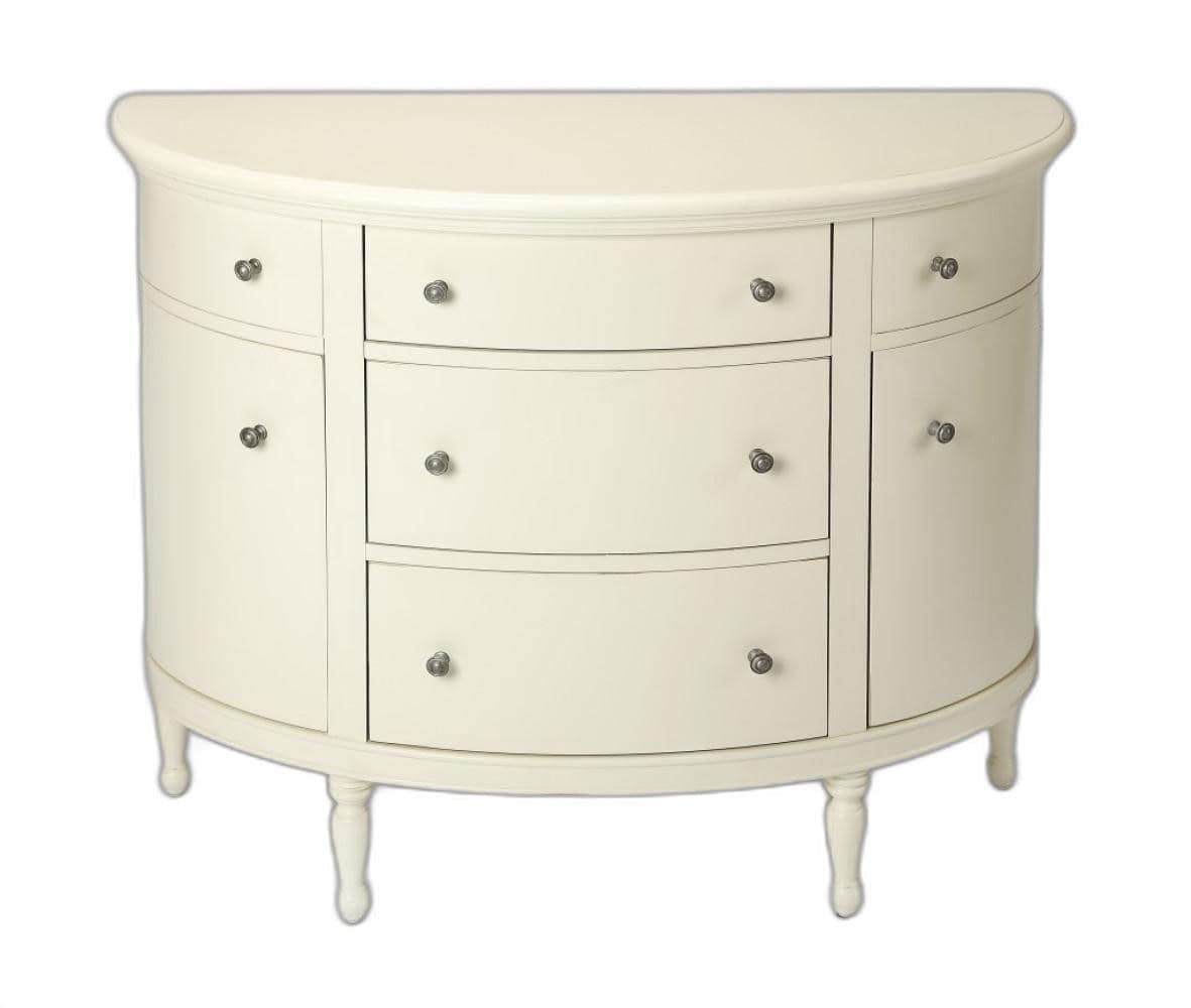 White Solid Wood Sideboard with Five Drawers and Shelves 2 White Solid Wood Sideboard with Five Drawers and Shelves - Image 2