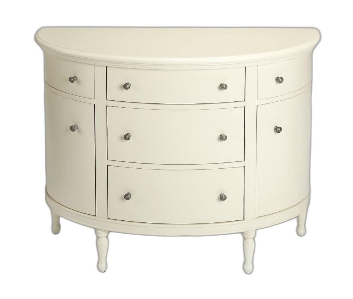 White Solid Wood Sideboard with Five Drawers and Shelves 3 White Solid Wood Sideboard with Five Drawers and Shelves - Image 3