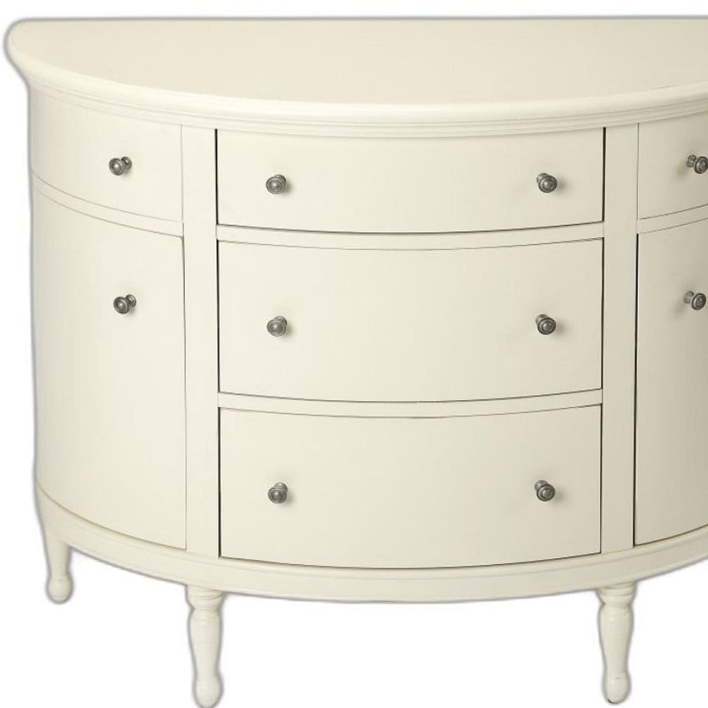 White Solid Wood Sideboard with Five Drawers and Shelves 4 White Solid Wood Sideboard with Five Drawers and Shelves - Image 4