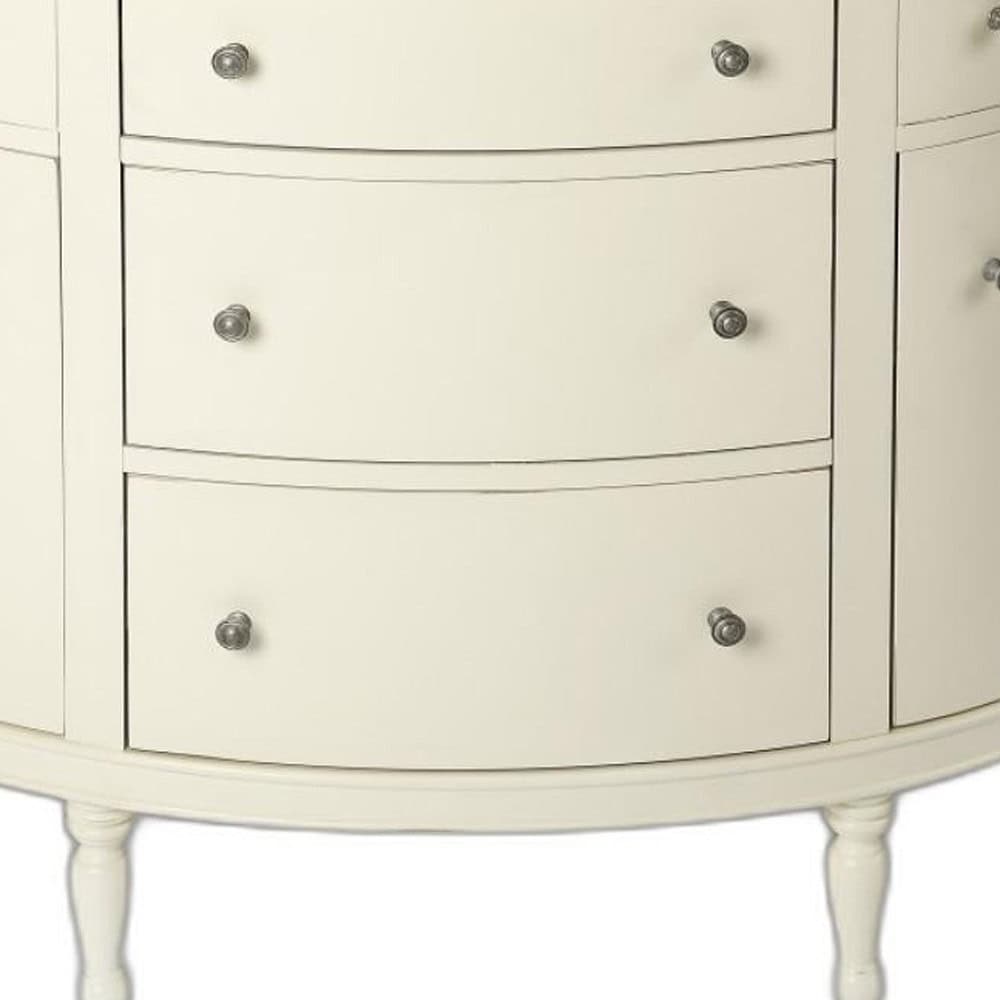 White Solid Wood Sideboard with Five Drawers and Shelves 5 White Solid Wood Sideboard with Five Drawers and Shelves - Image 5