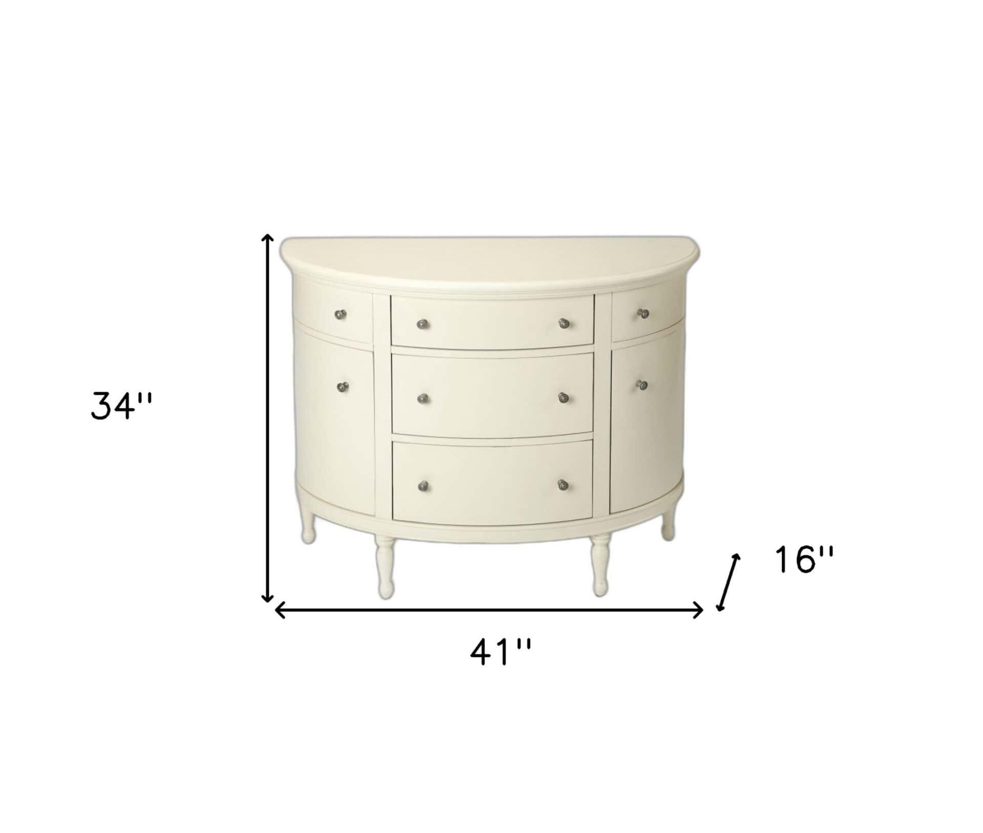 White Solid Wood Sideboard with Five Drawers and Shelves 9 White Solid Wood Sideboard with Five Drawers and Shelves - Image 9