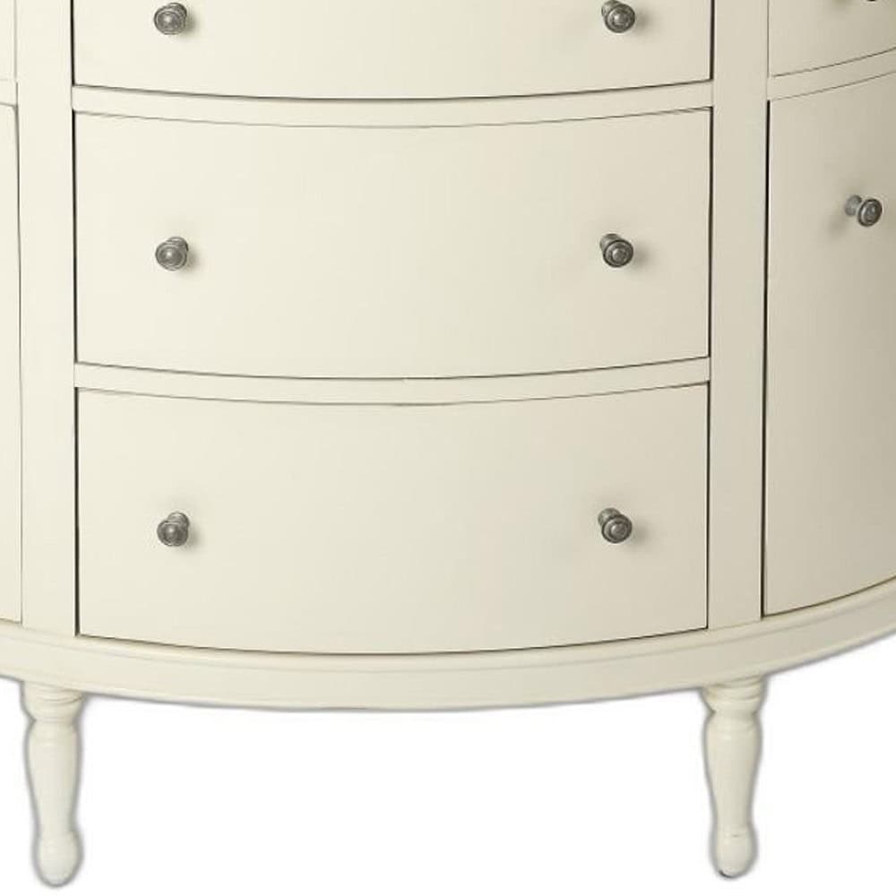 White Solid Wood Sideboard with Five Drawers and Shelves 6 White Solid Wood Sideboard with Five Drawers and Shelves - Image 6