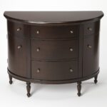 Dark Brown Solid Wood Sideboard with Five Spacious Drawers 5 Dark Brown Solid Wood Sideboard with Five Spacious Drawers