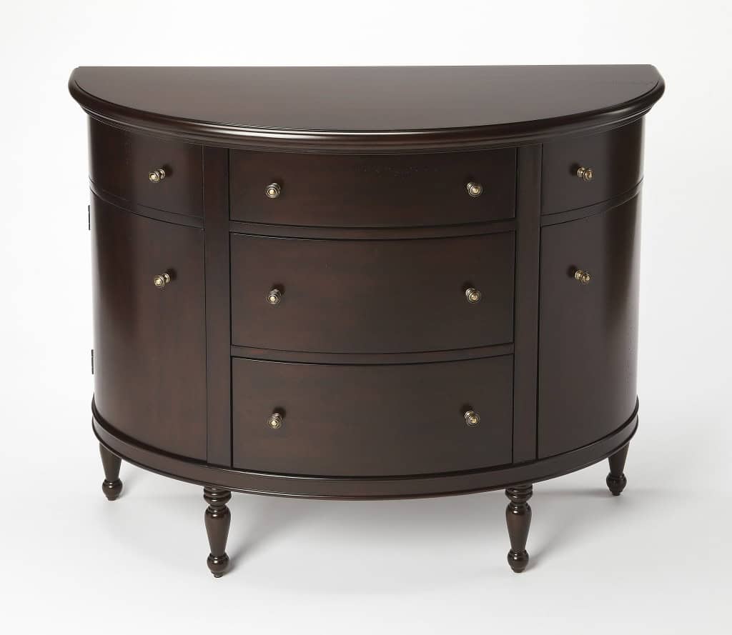 Dark Brown Solid Wood Sideboard with Five Spacious Drawers 1 Dark Brown Solid Wood Sideboard with Five Spacious Drawers