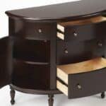 Dark Brown Solid Wood Sideboard with Five Spacious Drawers 7 Dark Brown Solid Wood Sideboard with Five Spacious Drawers