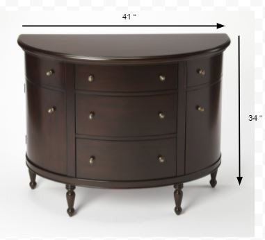 Dark Brown Solid Wood Sideboard with Five Spacious Drawers 4 Dark Brown Solid Wood Sideboard with Five Spacious Drawers - Image 4