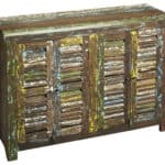 Reclaimed Mango Wood Sideboard with Distressed Painted Finish