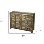 Reclaimed Mango Wood Sideboard with Distressed Painted Finish