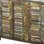 Reclaimed Mango Wood Sideboard with Distressed Painted Finish