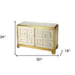 Gold Greek Key White Leather Console Cabinet 16 Gold Greek Key White Leather Console Cabinet