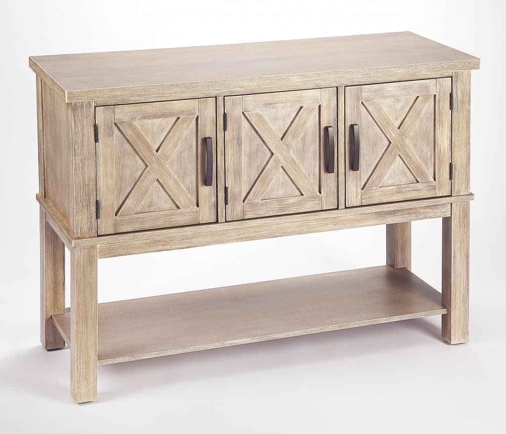 Rustic Gray Wood Buffet Cabinet with Barn Door Design 3 Rustic Gray Wood Buffet Cabinet with Barn Door Design - Image 3