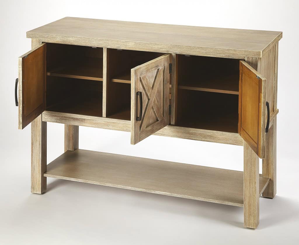 Rustic Gray Wood Buffet Cabinet with Barn Door Design 5 Rustic Gray Wood Buffet Cabinet with Barn Door Design - Image 5