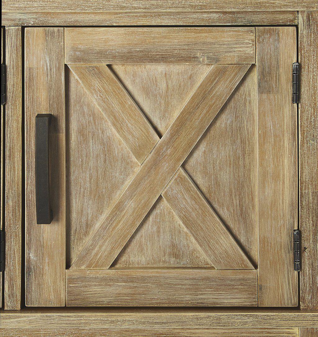 Rustic Gray Wood Buffet Cabinet with Barn Door Design 7 Rustic Gray Wood Buffet Cabinet with Barn Door Design - Image 7