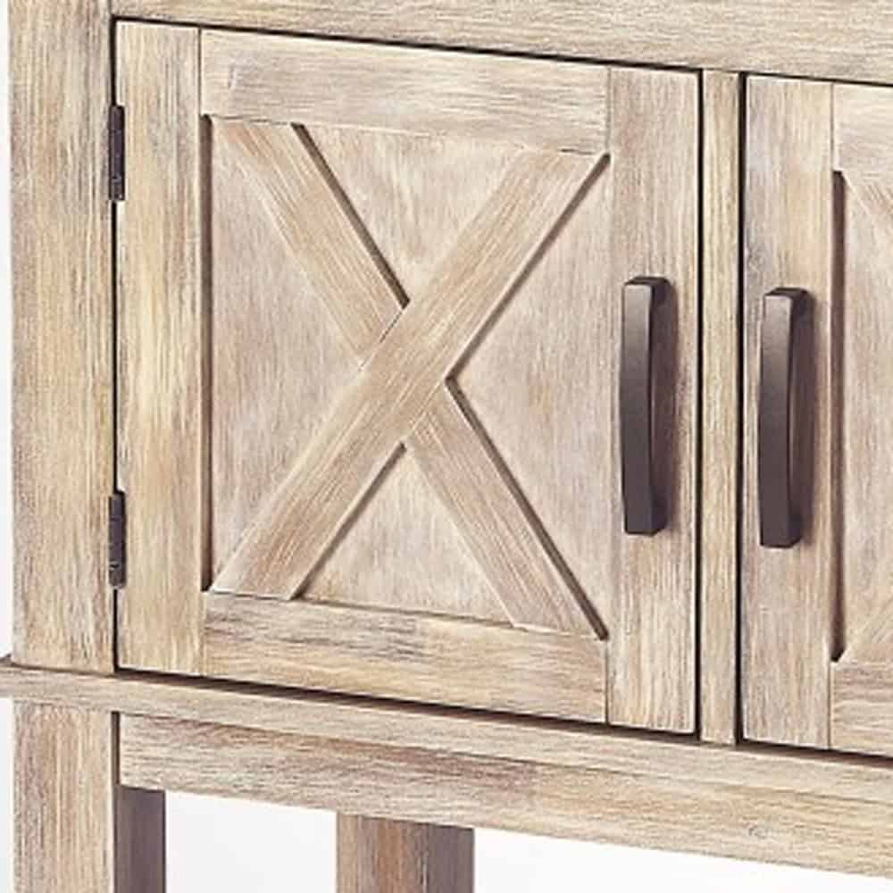 Rustic Gray Wood Buffet Cabinet with Barn Door Design 2 Rustic Gray Wood Buffet Cabinet with Barn Door Design - Image 2