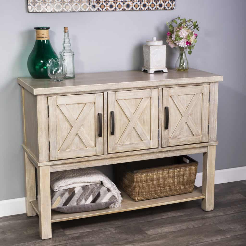 Rustic Gray Wood Buffet Cabinet with Barn Door Design 9 Rustic Gray Wood Buffet Cabinet with Barn Door Design - Image 9