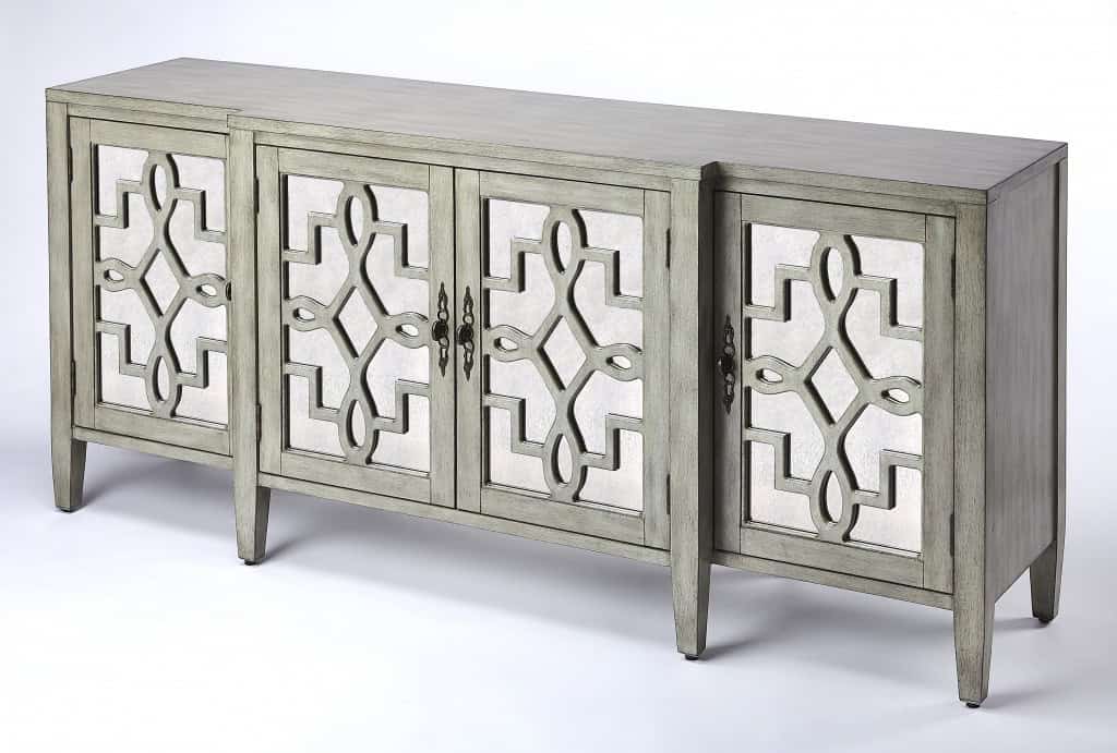 Olive Gray Mirrored Sideboard with Storage and Contemporary Design 1 Olive Gray Mirrored Sideboard with Storage and Contemporary Design