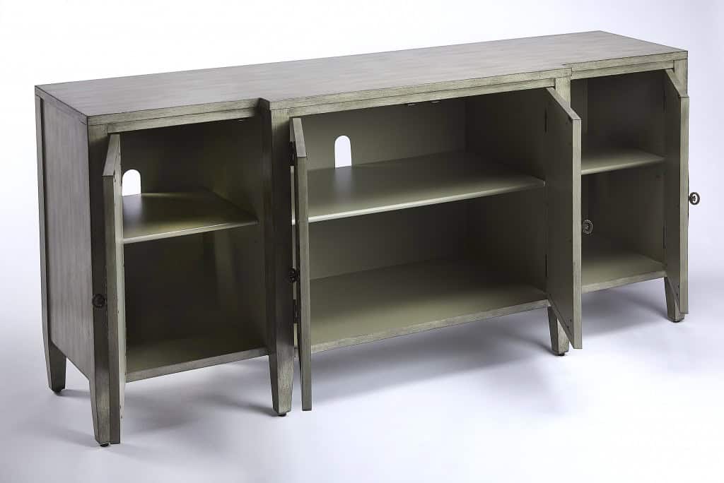 Olive Gray Mirrored Sideboard with Storage and Contemporary Design 4 Olive Gray Mirrored Sideboard with Storage and Contemporary Design - Image 4
