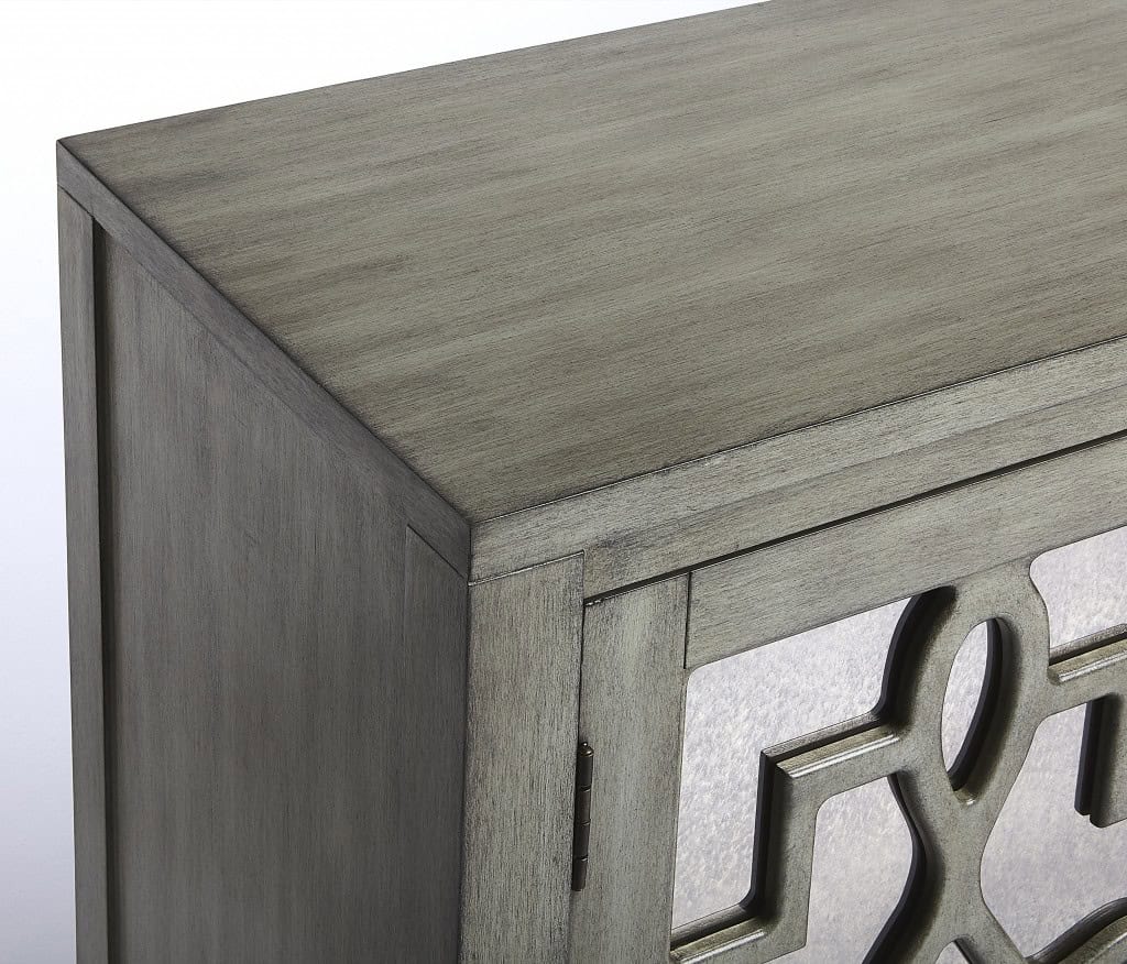 Olive Gray Mirrored Sideboard with Storage and Contemporary Design 6 Olive Gray Mirrored Sideboard with Storage and Contemporary Design - Image 6