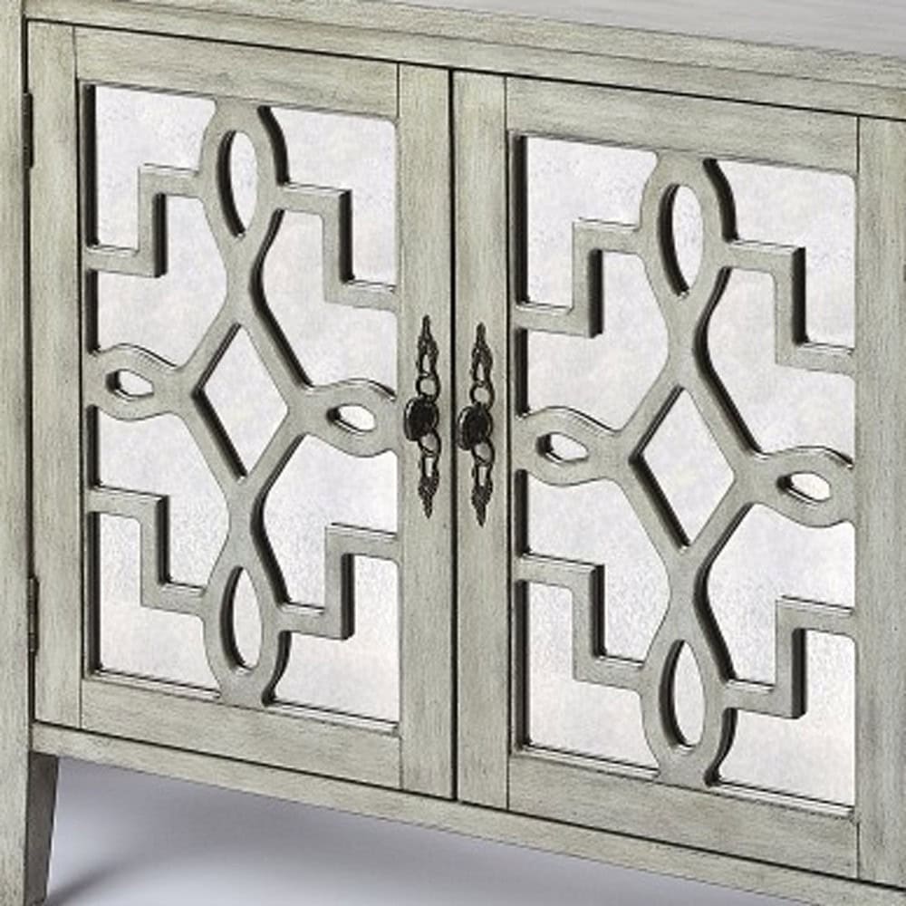 Olive Gray Mirrored Sideboard with Storage and Contemporary Design 3 Olive Gray Mirrored Sideboard with Storage and Contemporary Design - Image 3
