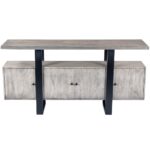 Gray Solid Wood Sideboard with Four Doors and Shelves 10 Gray Solid Wood Sideboard with Four Doors and Shelves