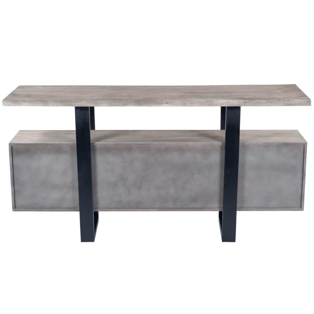 Gray Solid Wood Sideboard with Four Doors and Shelves 5 Gray Solid Wood Sideboard with Four Doors and Shelves - Image 5