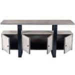 Gray Solid Wood Sideboard with Four Doors and Shelves 15 Gray Solid Wood Sideboard with Four Doors and Shelves