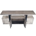 Gray Solid Wood Sideboard with Four Doors and Shelves 16 Gray Solid Wood Sideboard with Four Doors and Shelves