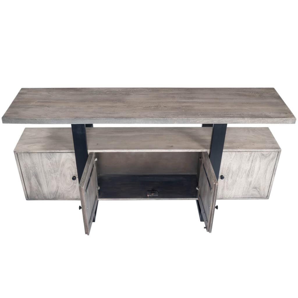 Gray Solid Wood Sideboard with Four Doors and Shelves 7 Gray Solid Wood Sideboard with Four Doors and Shelves - Image 7