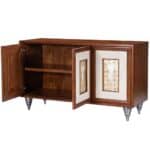 Brown Solid Wood Sideboard with Doors and Shelves (Single)
