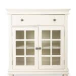 White Glass Door Accent Chest for Entry, Kitchen, or Dining Room