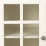 White Glass Door Accent Chest for Entry, Kitchen, or Dining Room