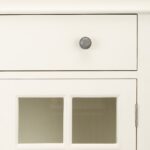 White Glass Door Accent Chest for Entry, Kitchen, or Dining Room