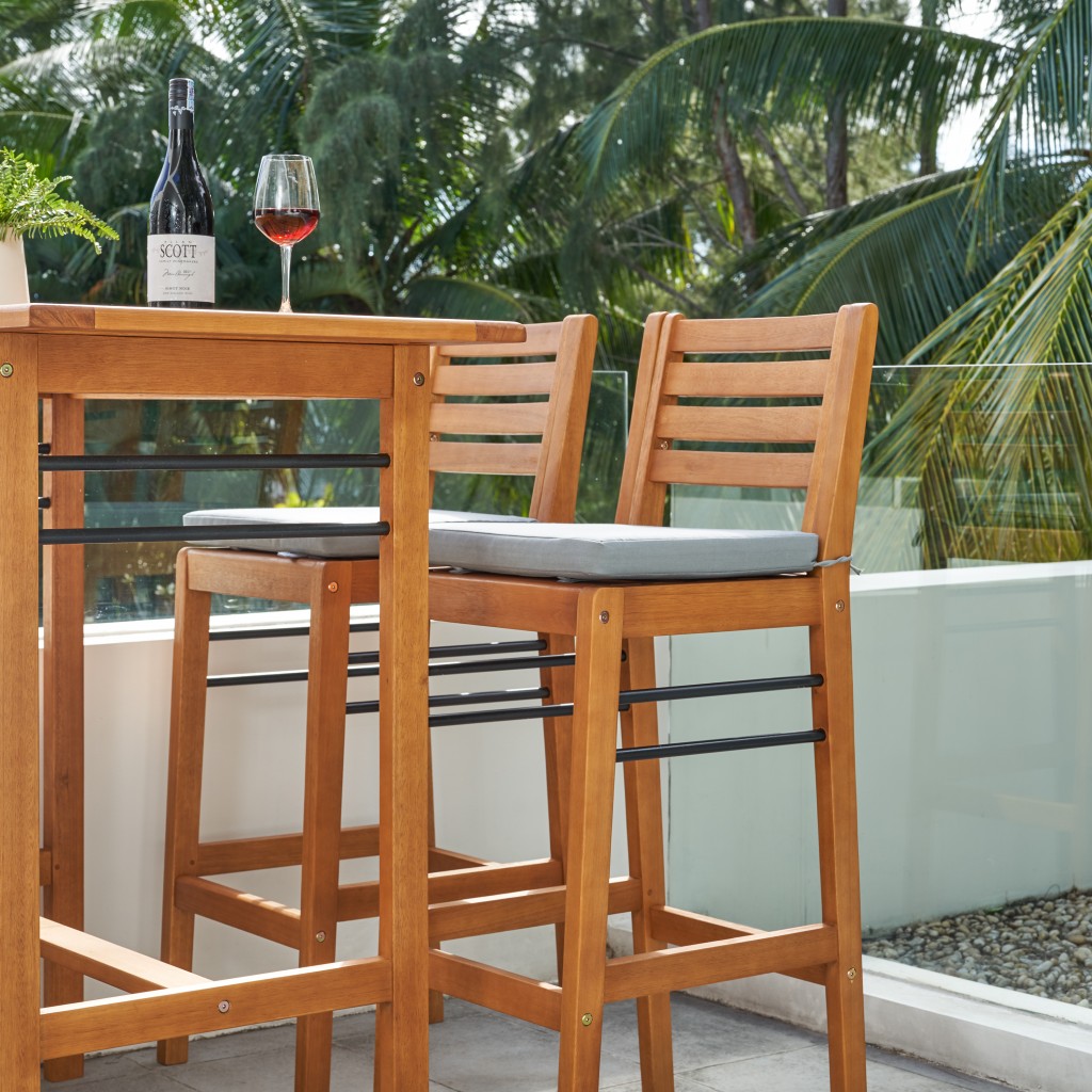 44" Low Back Indoor Outdoor Bar Stool with Footrest 7 44" Low Back Indoor Outdoor Bar Stool with Footrest - Image 7