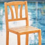 48" Brown Low Back Indoor Outdoor Bar Stool With Footrest