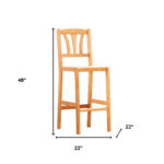 48" Brown Low Back Indoor Outdoor Bar Stool With Footrest
